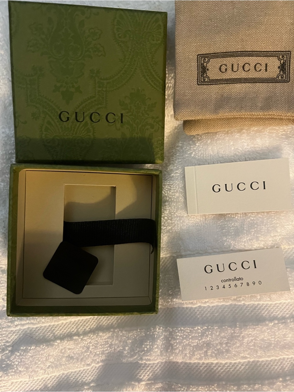 Gucci Green Silver Ring